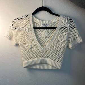 Frankies Bikinis White crochet top
